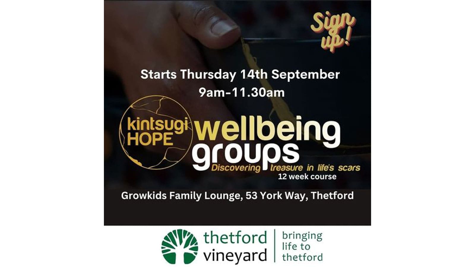 Thetford Bubbly Hub What’s on Events Kintsugi wellbeing