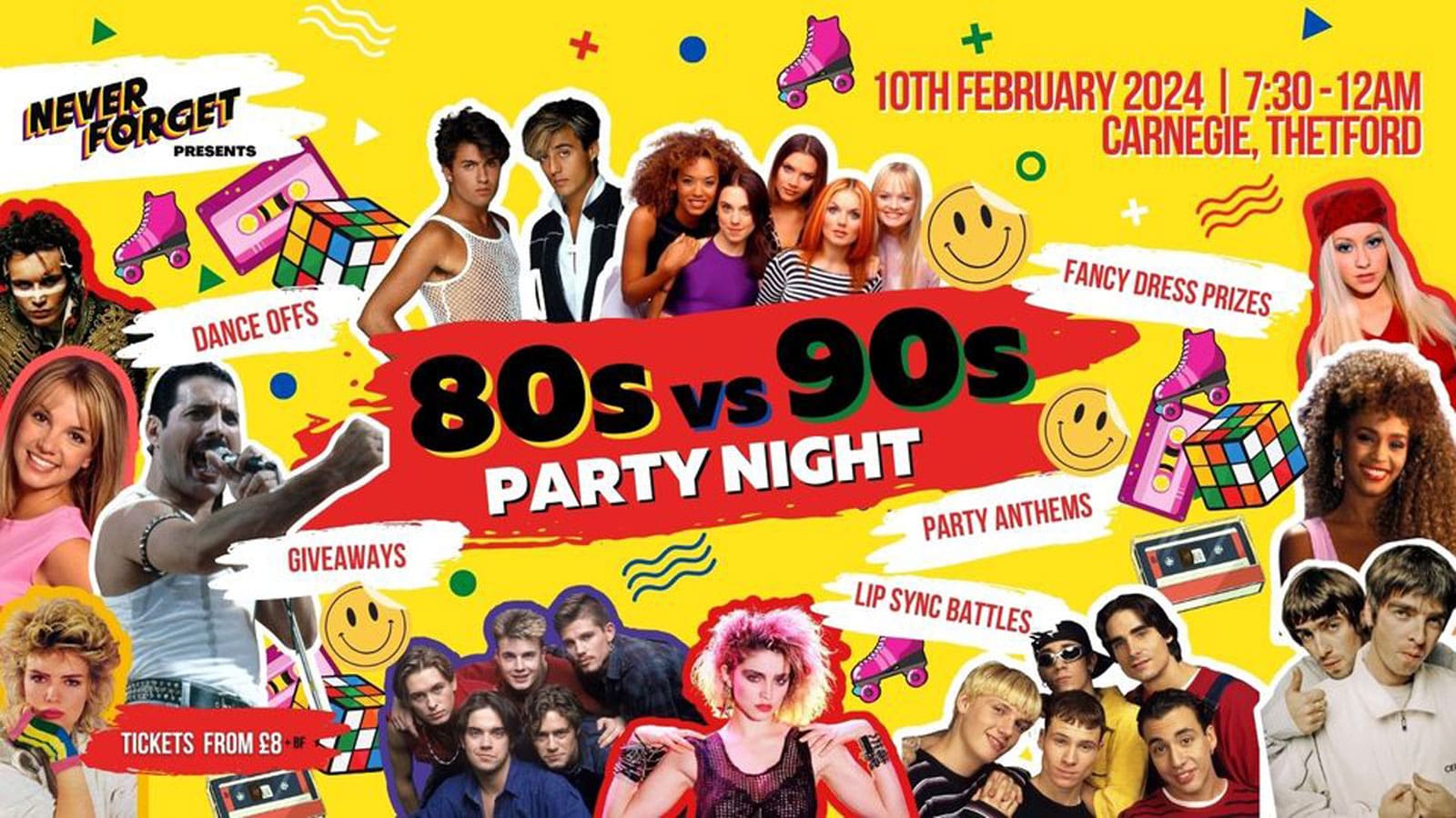 80 s vs 90 s Party Night Thetford Bubbly Hub