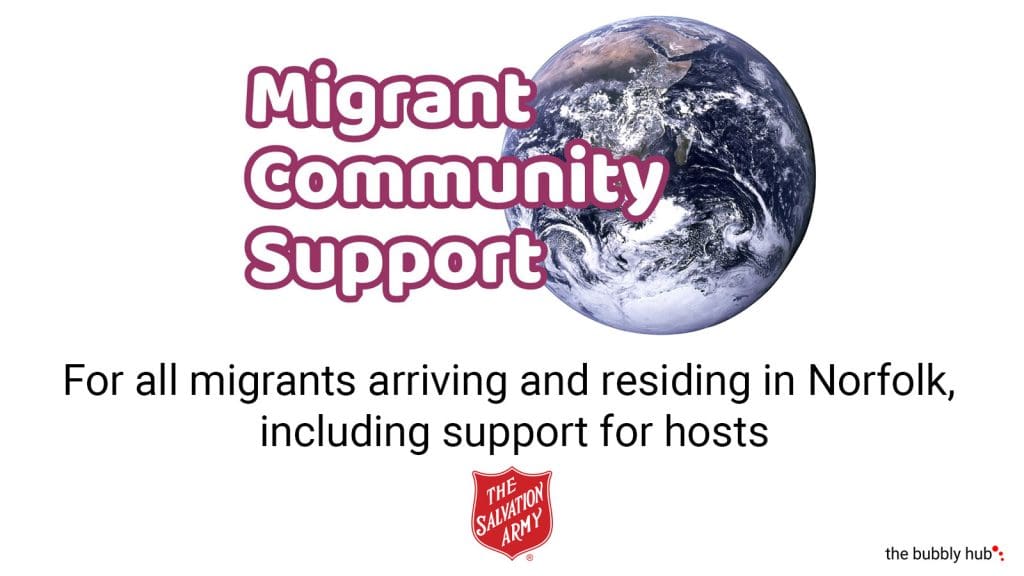 Thetford Bubbly Hub What's On and Events Migrant Community Support Salvation Army