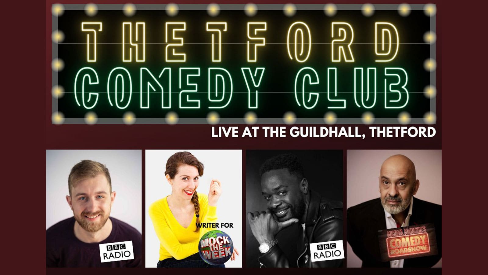 Thetford Bubbly Hub what's on and events Comedy Club Guildhall