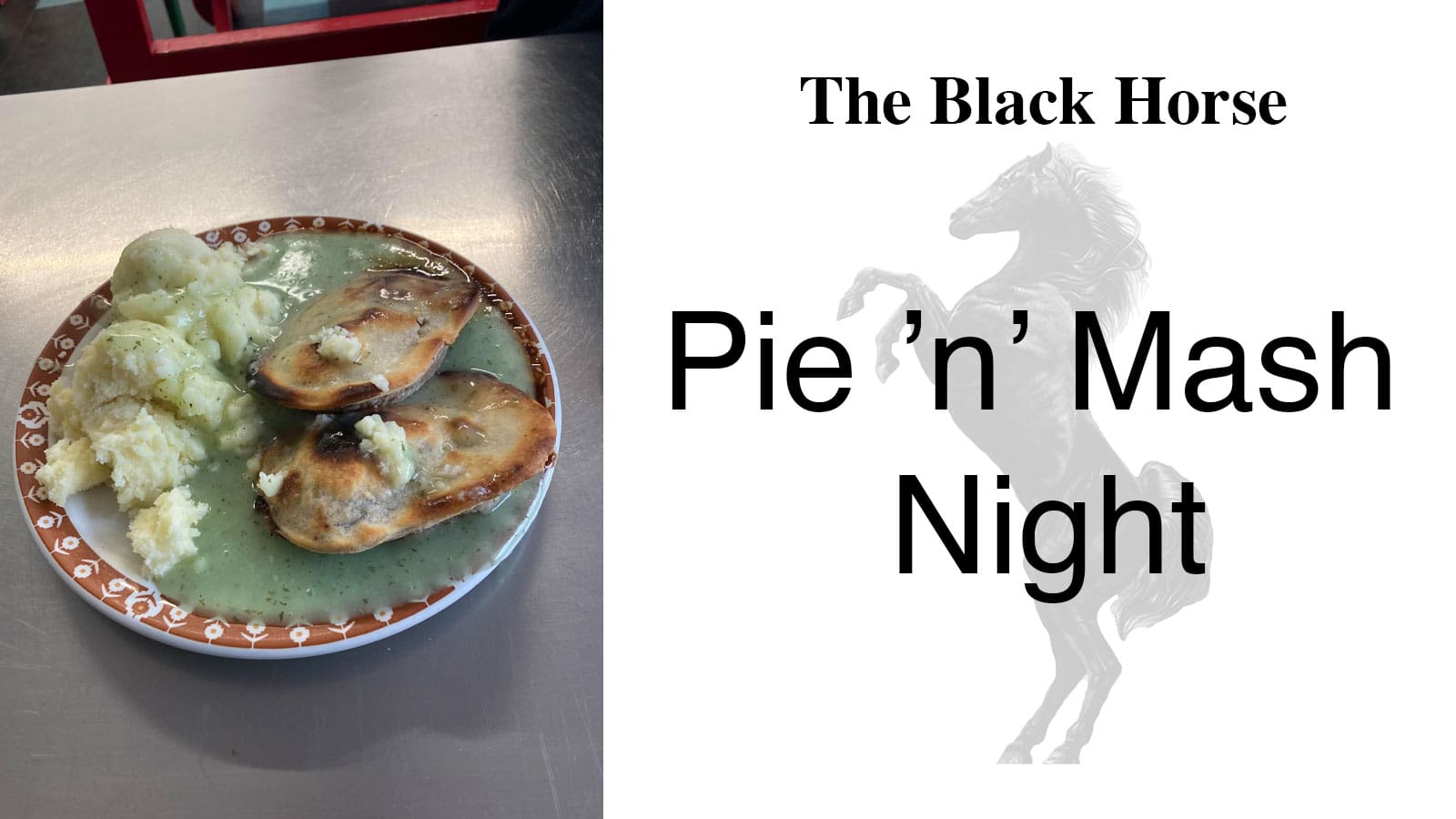 Thetford Bubbly Hub What's On and Events Pie and Mash Night at The Black Horse