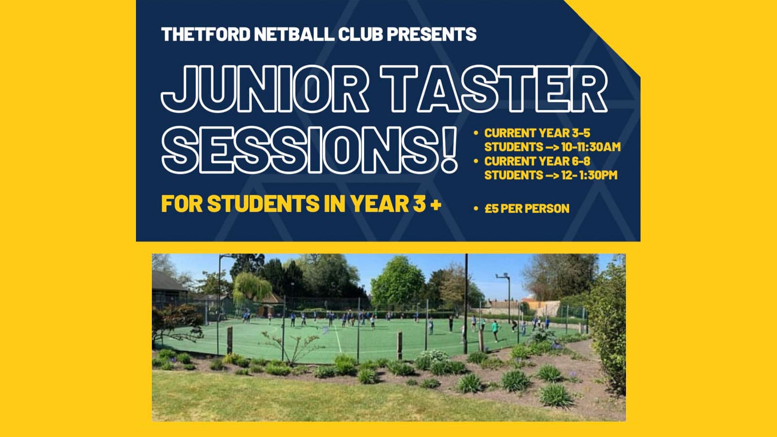 Thetford Bubbly Hub What's On and Events Junior Taster Sessions at Thetford Town Netball Club