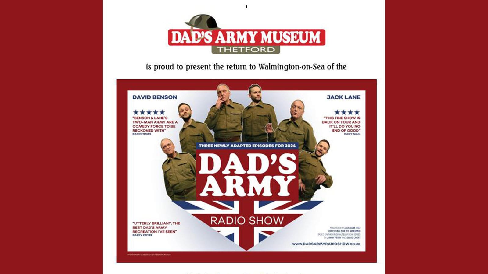 Thetford Bubbly Hub what's on and events Dad's Army Radio Show