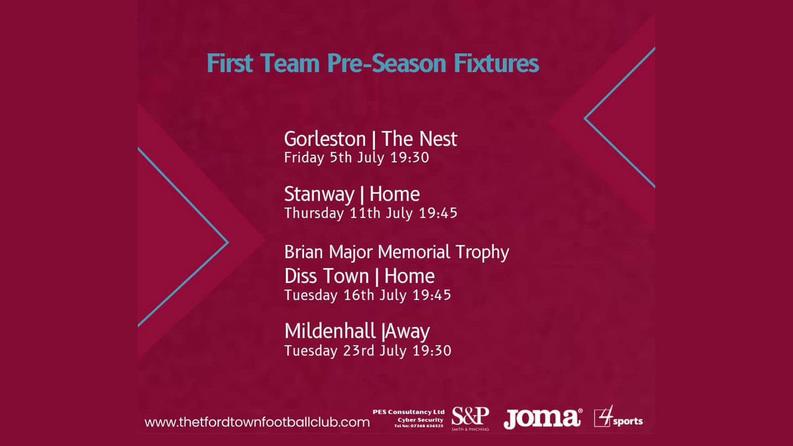 Thetford Bubbly Hub what's on and events Town Football Pre Season