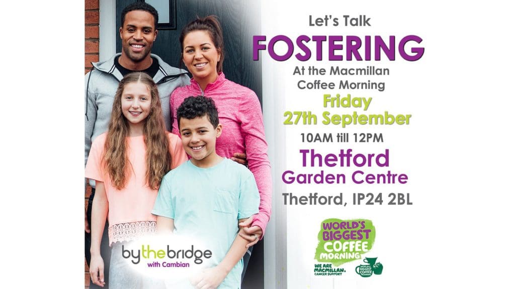 Thetford Bubbly Hub what's on and events By the Bridge Fostering Coffee Morning Garden Centre