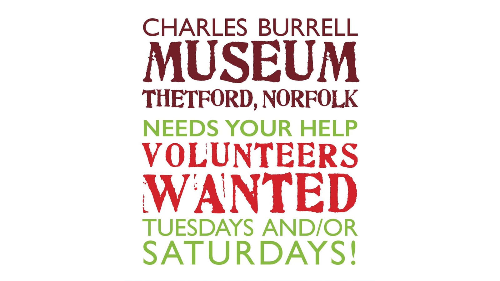 Thetford Bubbly Hub what's on and events Charles Burrell Museum Volunteer Open Day