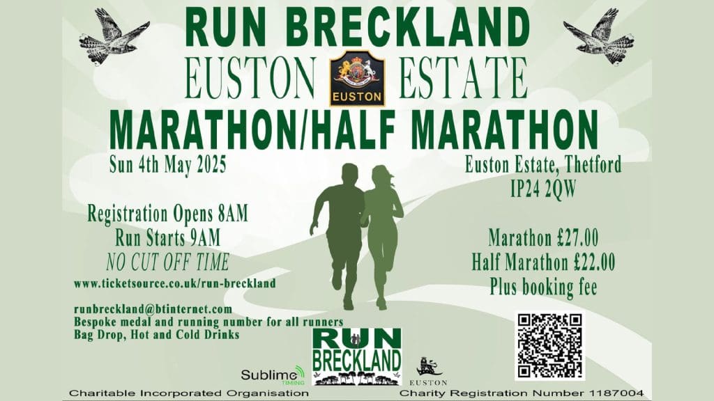 Thetford Bubbly Hub what's on and events Run Breckland Euston Estate Marathon Half Marathon