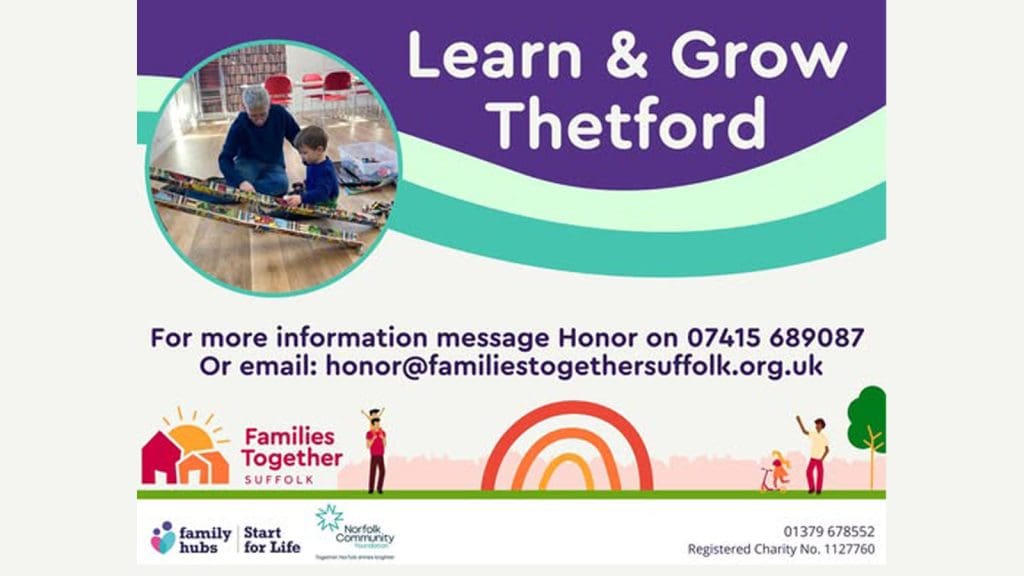 Thetford Bubbly Hub what's on and events Breckland Family Hub Learn and Grow